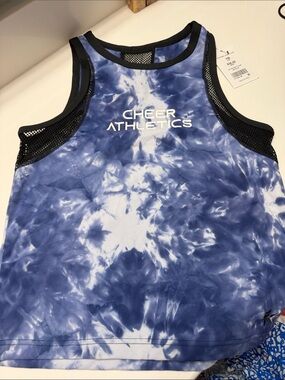 Cheer Athletics Girls' Blue Tie-Dye Tank Top